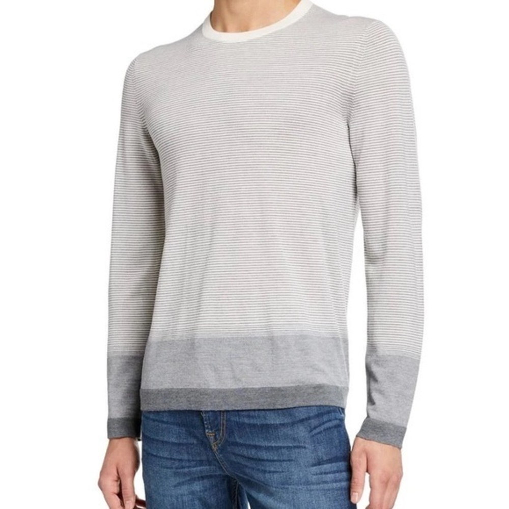Theory grey striped wool sweater